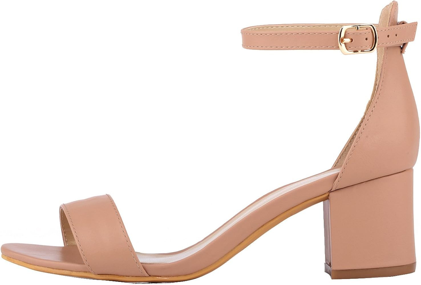 Women's Strappy Chunky Block Low Heeled Sandals 2 Inches Open Toe Ankle Strap High Heel Dress Sandal | Amazon (US)