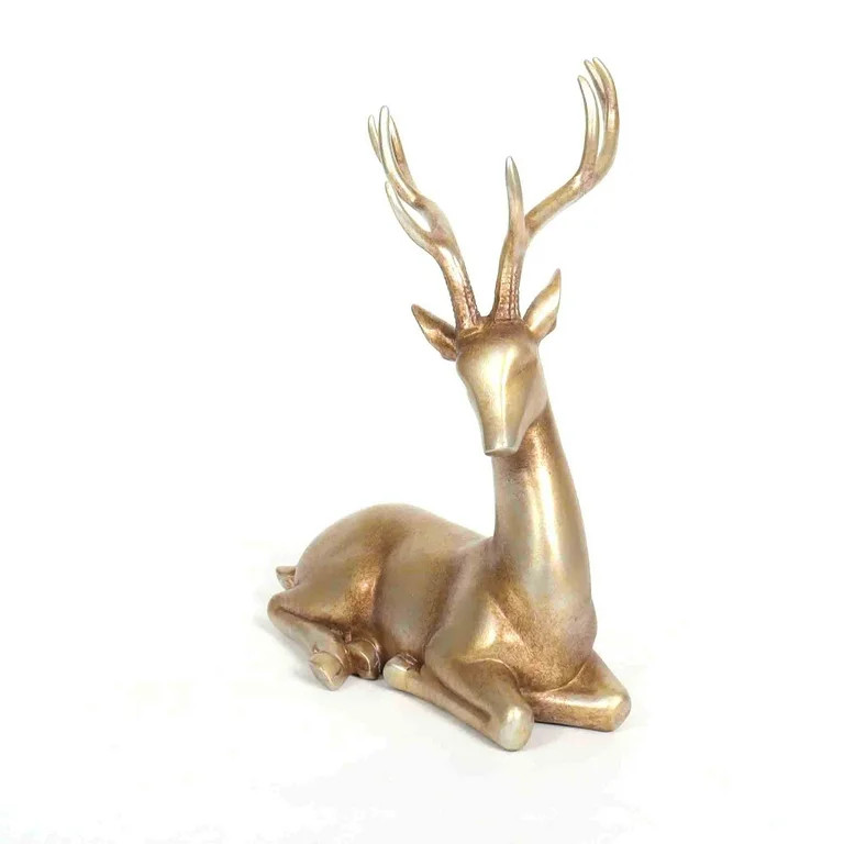 My Texas House Gold Sitting Deer Christmas Tabletop Decoration, 11 inch | Walmart (US)
