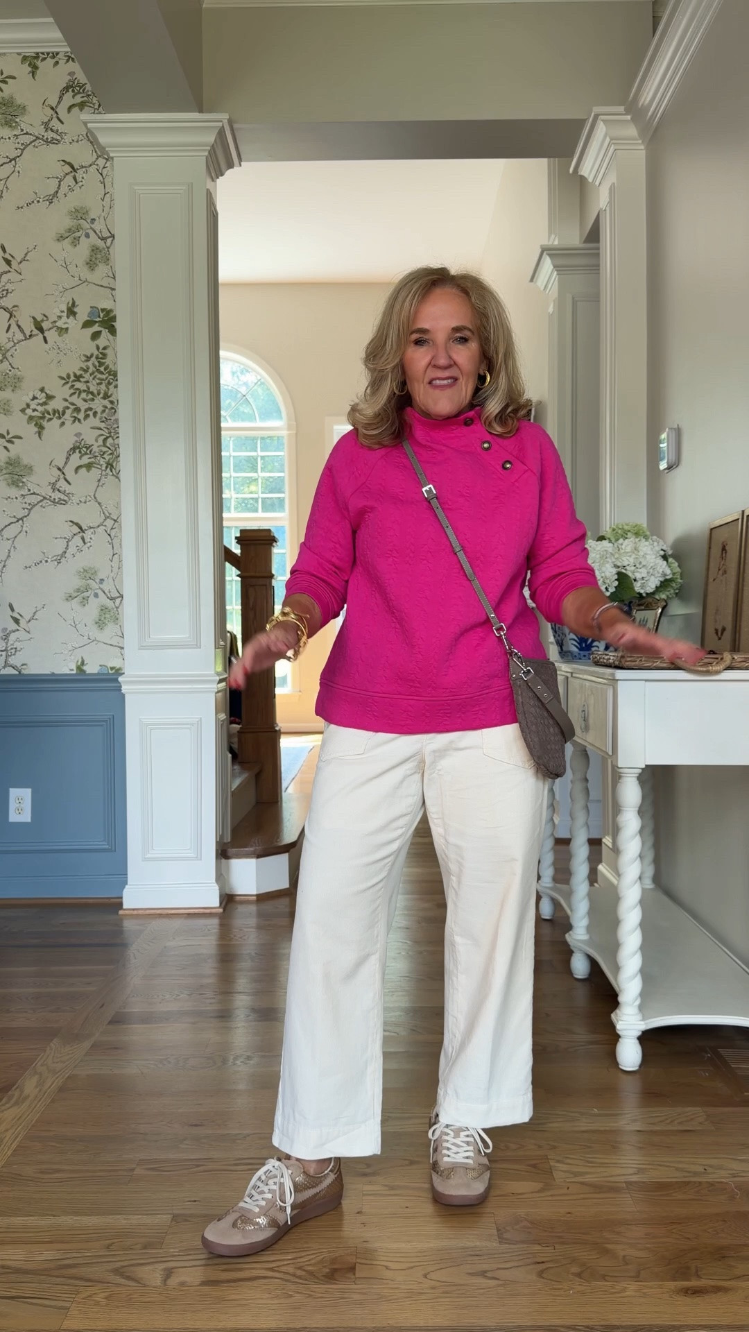 I have some new arrivals to share from @Talbots 
Quilted cable knit sweatshirt is super soft, not heavy grade for Fashion, but also post out too. Wearing a medium regular.
Pants are a pull on drawstring lightweight corduroy. I am seeing these everywhere. I’m wearing a medium petite.

#LTKOver40 #LTKootd #LTKPetite