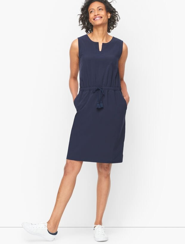 Lightweight Stretch Split Neck Dress | Talbots