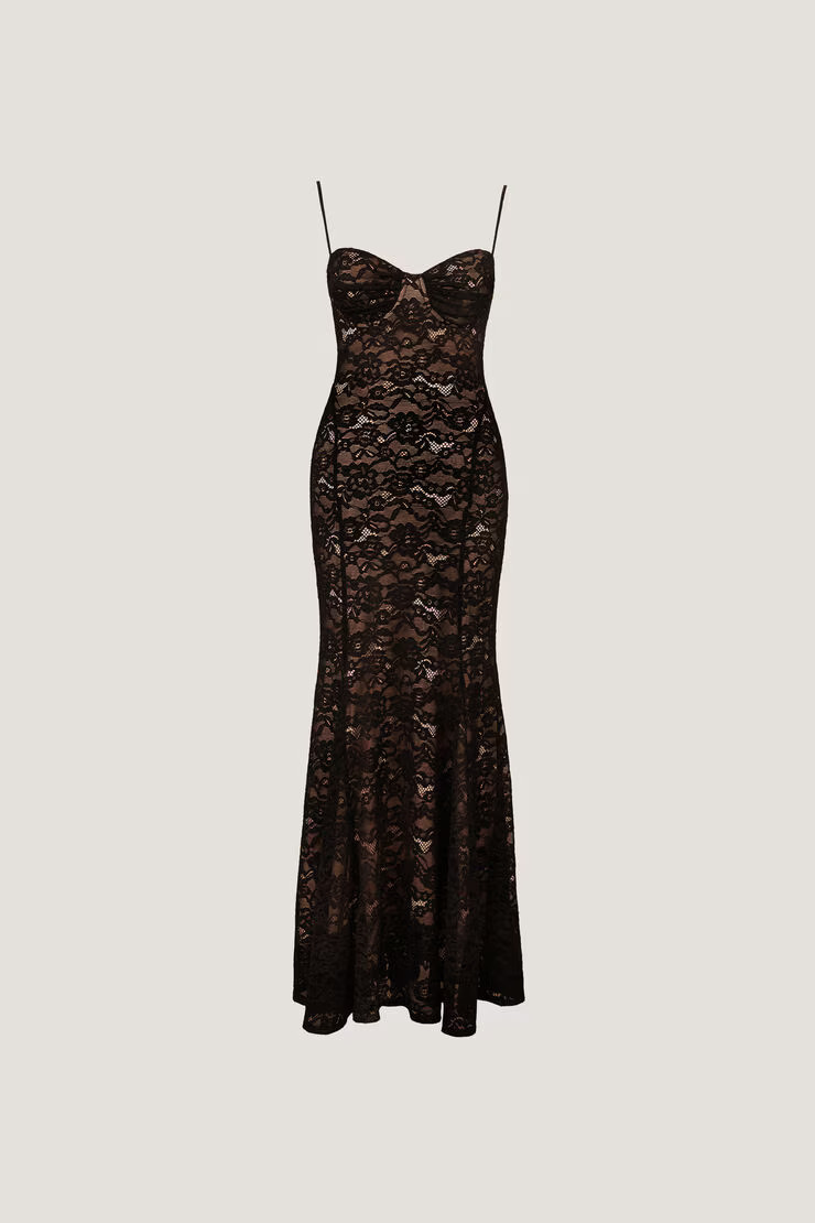Monet Lace Overlay Maxi Dress | Dynamite Clothing