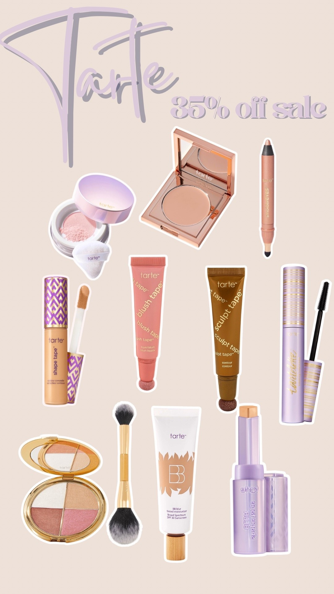 Tarte 35% off sale 

#LTKSaleAlert #LTKBeauty #LTKSpringSale