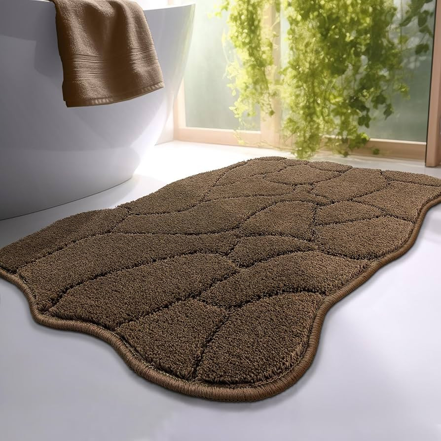 Large Bathroom Rugs, 24X36 Soft Absorbent Non Slip Microfiber Bath Mat Rugs, Modern Bathroom Rug ... | Amazon (US)
