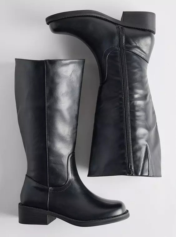 Wide Knee-High Block Heel Boot (WW) in Beige-Tan - Wide Width & Wide Calf | Torrid (US & Canada)
