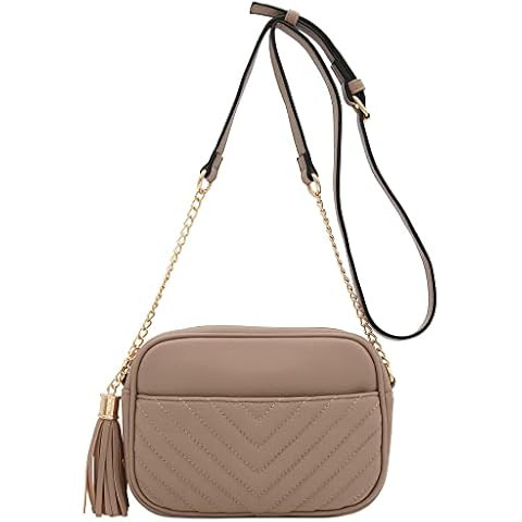 Lola Mae Quilted Crossbody Bag, Medium Lightweight Shoulder Purse Top Zipper Tassel Accent | Amazon (US)