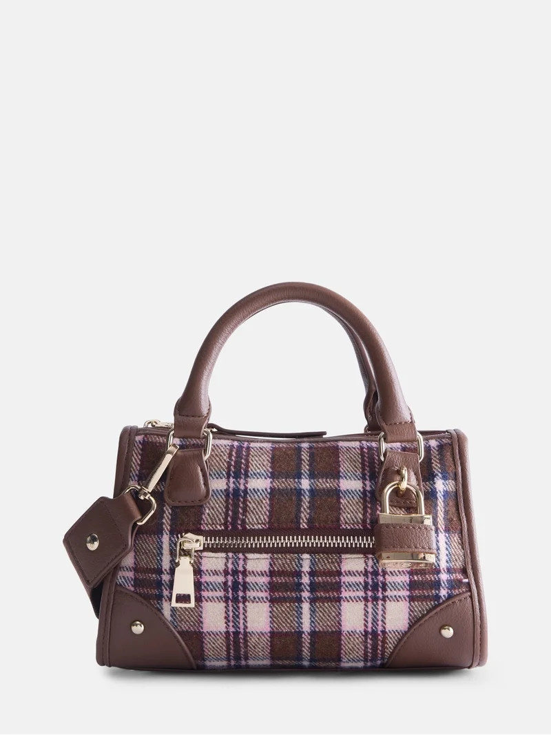Madden NYC Women's Small Top Handle Handbag, Flannel Plaid | Walmart (US)