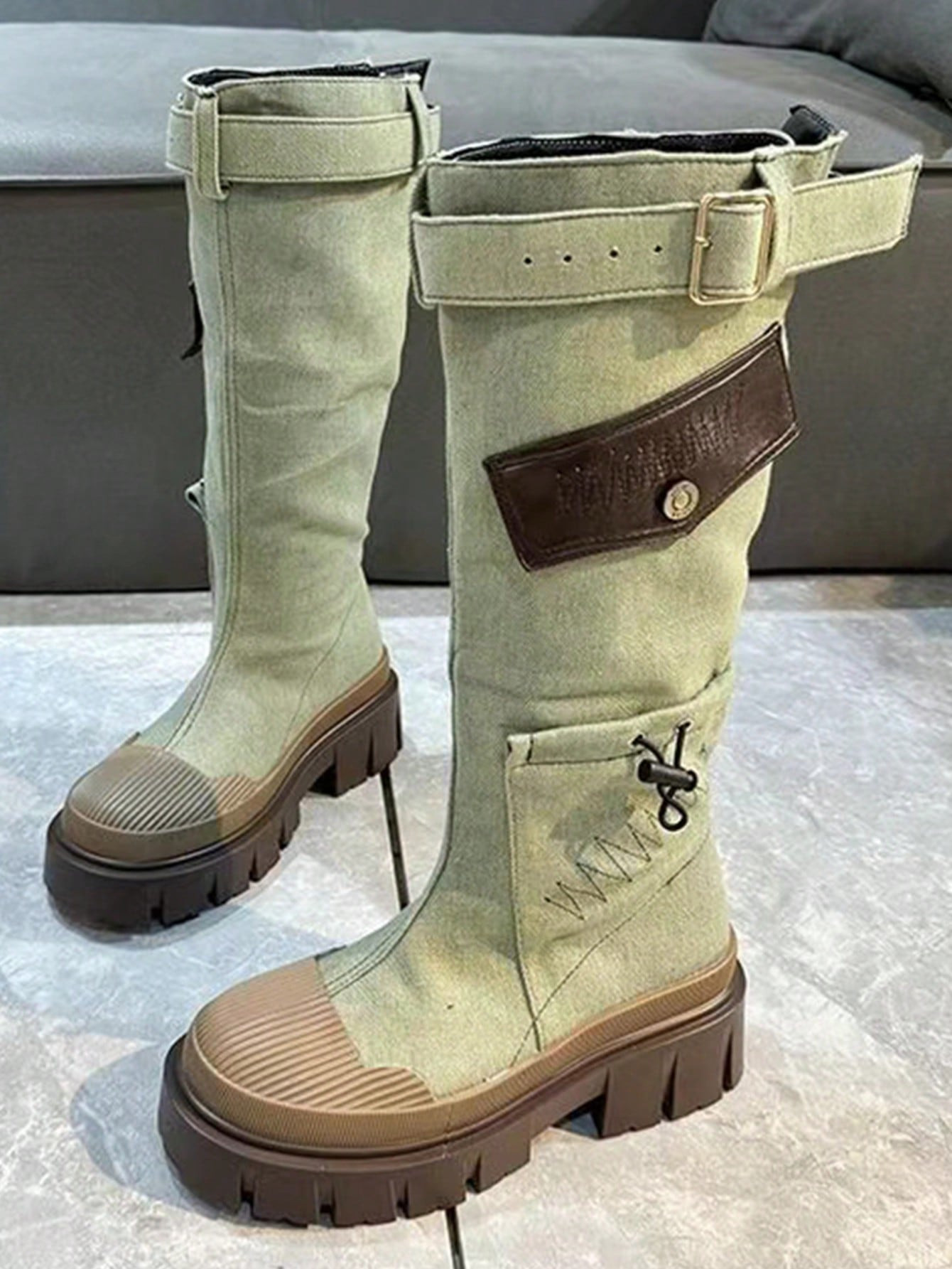 Boots Women's Thick Bottom But Not Knee-High 2024 New Autumn Sleeve Retro Western Boots | SHEIN