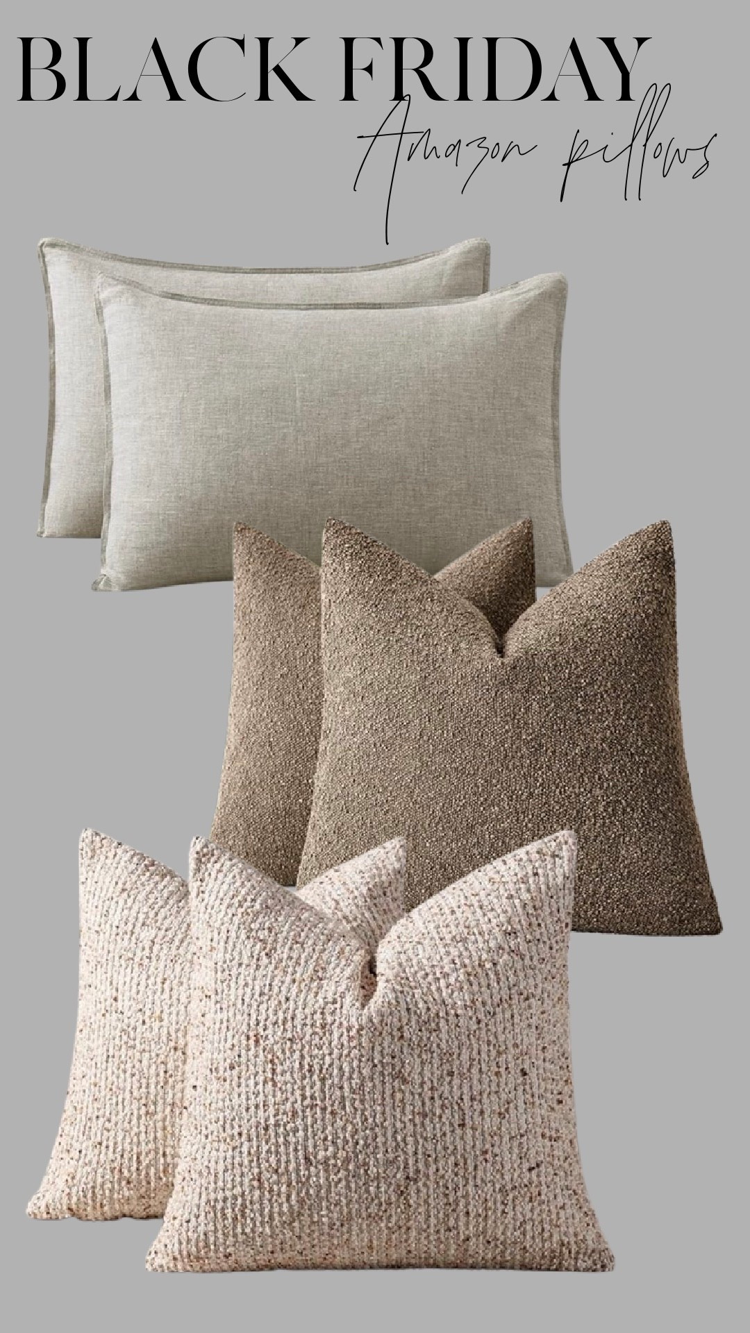 Black Friday Amazon pillow finds. Sharing my favorite linen bed pillows and textured throw pillow covers that elevate any neutral bedroom or living space. These look designer, come in multiple sizes, and are all on major sale today. Tap to shop each style.

#LTKCyberWeek #LTKHome #LTKSaleAlert