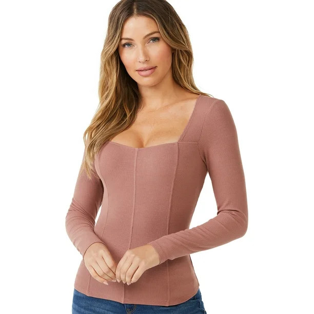 Sofia Jeans by Sofia Vergara Women's Long Sleeve Bustier Top - Walmart.com | Walmart (US)