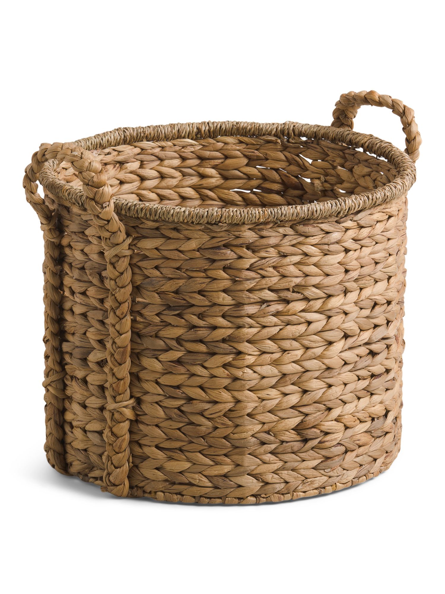 Large Natural Storage Basket With Braided Handles | TJ Maxx