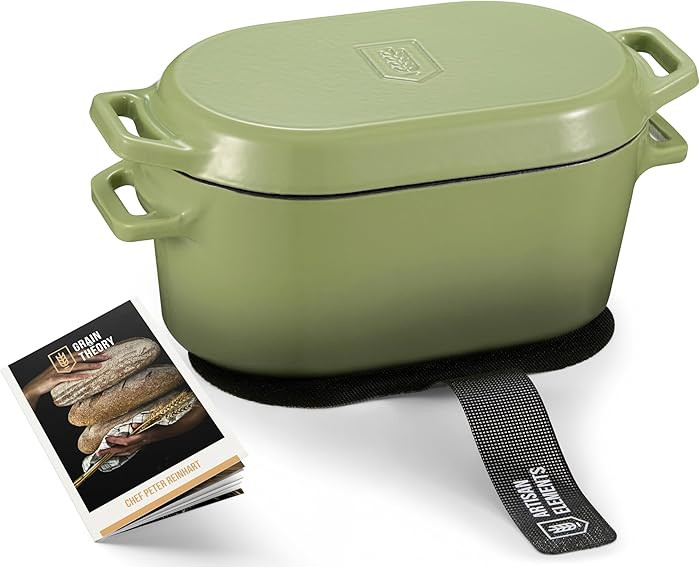 Kook Dutch Oven, for Bread Baking, Sourdough Loaf Pan, Dual Handles, Enameled Cast Iron, with Sli... | Amazon (US)