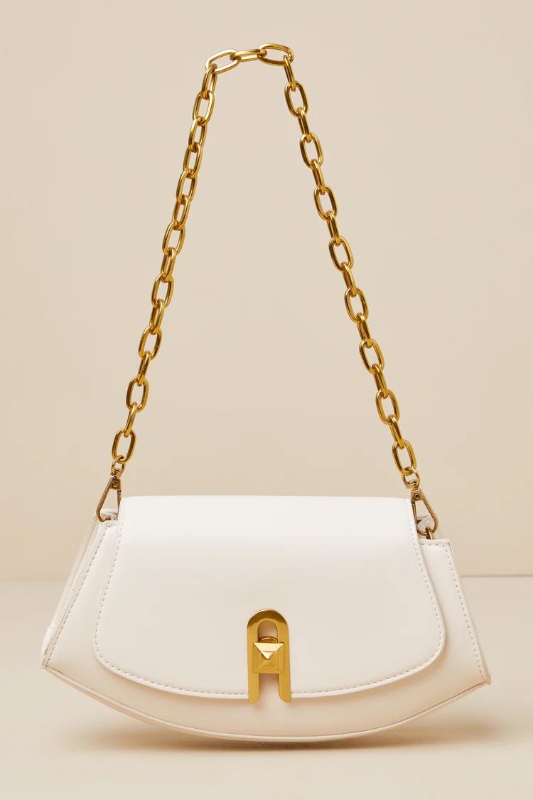Sophisticated Lines Ivory Crossbody Chain Strap Bag | Lulus