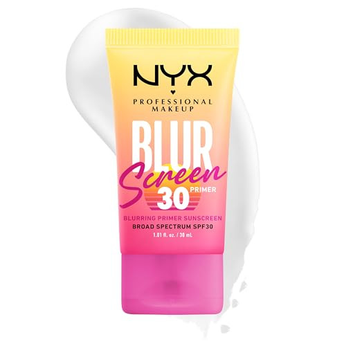 NYX PROFESSIONAL MAKEUP Blurscreen SPF 30 Primer, 3-in-1 Blurring Makeup Primer with Sunscreen, Vegan Formula with No White Cast or Greasy Feeling | Amazon (US)