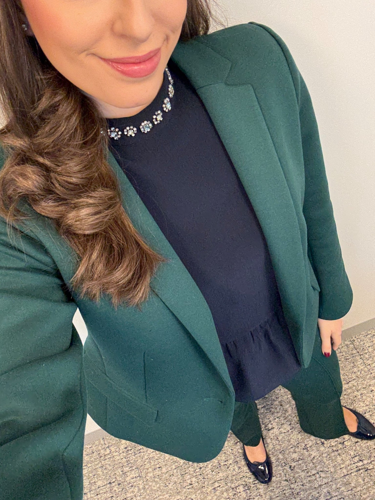 Office style, office outfit, business formal, business professional, lawyer, attorney, green suit, pant suit, suiting, Ann Taylor, law firm style, workwear, winter workwear, winter office style, winter office outfit, blue flats, blue block heels

#LTKWorkwear #LTKSeasonal #LTKFindsUnder100