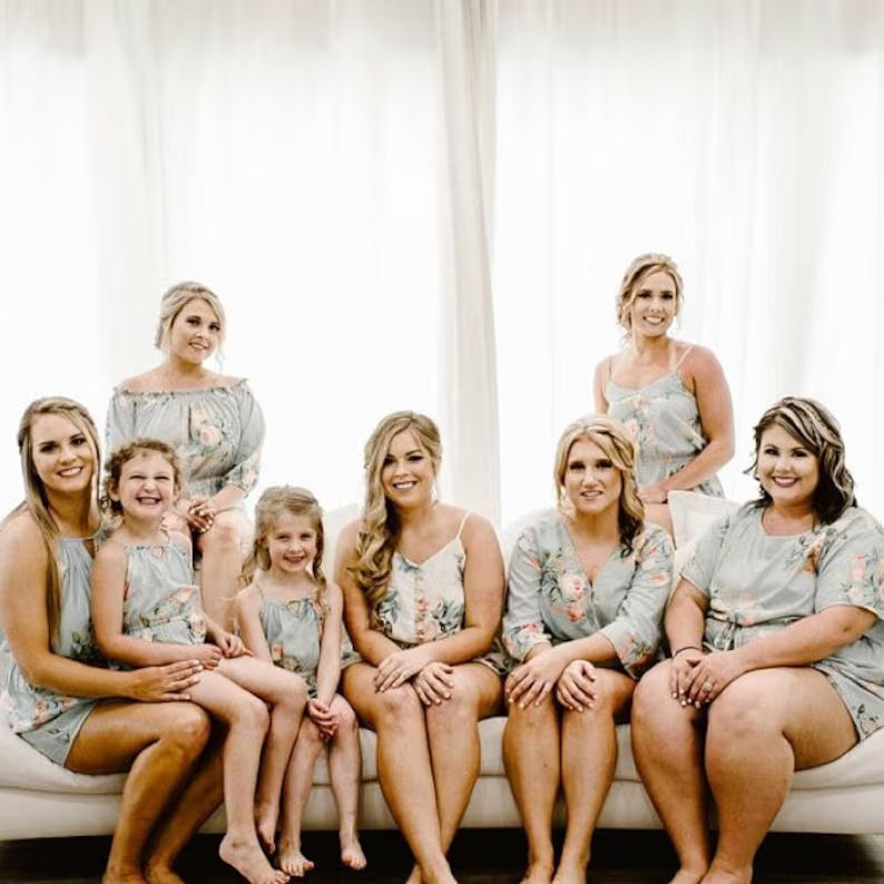 Silver Floral Rompers by Silkandmore Bridesmaids Gifts - Etsy | Etsy (US)