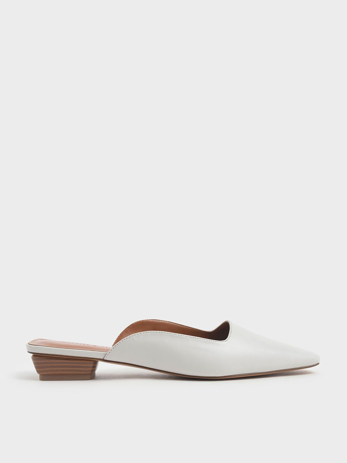 Square Toe Stacked Heel Mules | CHARLES & KEITH (US)