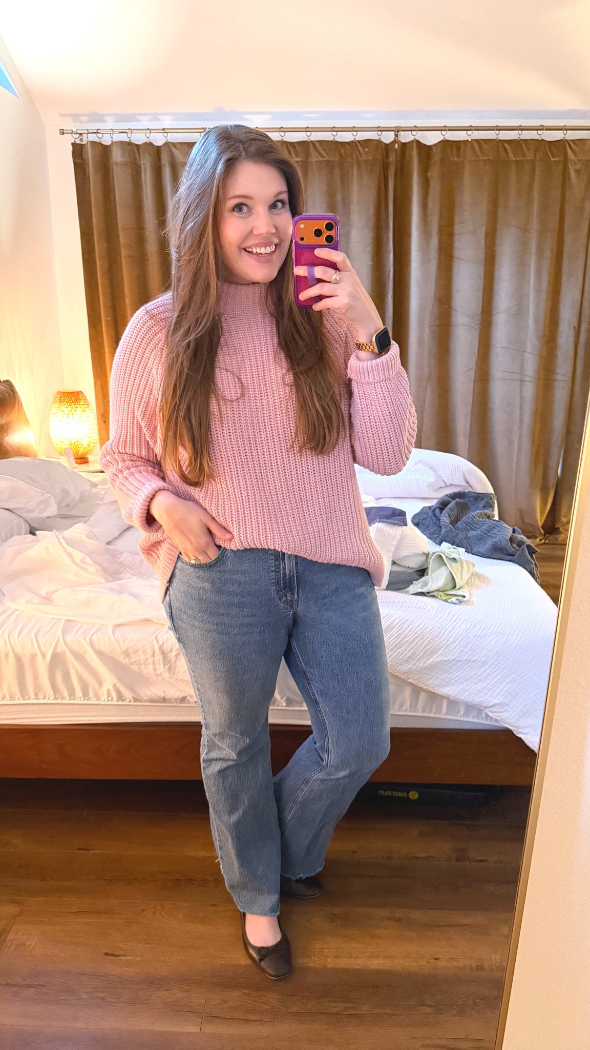 Sweater and ballet flats are old, so I linked similar! Love these Abercrombie jeans! I'm in a 32, and they run true to size.
..................
Pink sweater cable knit sweater oversized sweater outfit idea midsize fashion size 14 outfit midsize outfit ballet flats bootcut jeans medium wash jeans mock neck sweater turtleneck sweater roll neck sweater winter trends winter outfit ideas winter looks casual outfit ideas abercrombie jeans Abercrombie try on 

#LTKOver40 #LTKFindsUnder100 #LTKMidsize