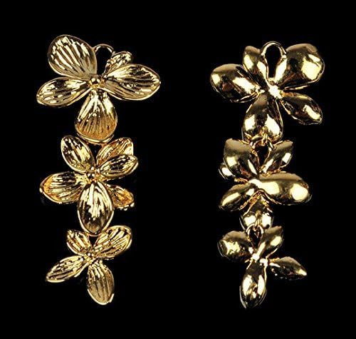 10 pcs Triple Orchid Flower Pendant Charm Connector Gold Necklace Earring Bracelet Jewelry Free C... | Amazon (US)