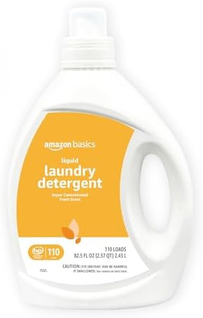 Amazon Basics Laundry Detergent Liquid, Concentrated, Fresh Scent, 110 Loads, 82.5 Fl Oz (New Pac... | Amazon (US)