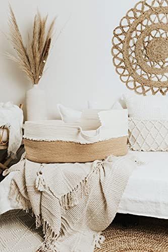 Original Cotton Rope Moses Basket with Foam Pad & Organic Cover by Rooted Children - Farmhouse - ... | Amazon (US)