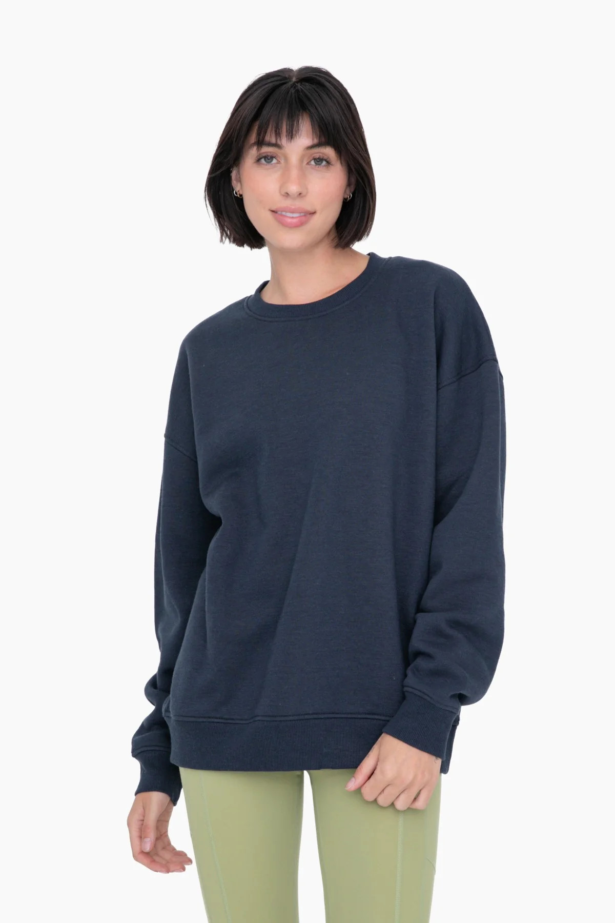 Navy Blue Soft Knit Fleece Lined Sweatshirt | PinkBlush Maternity