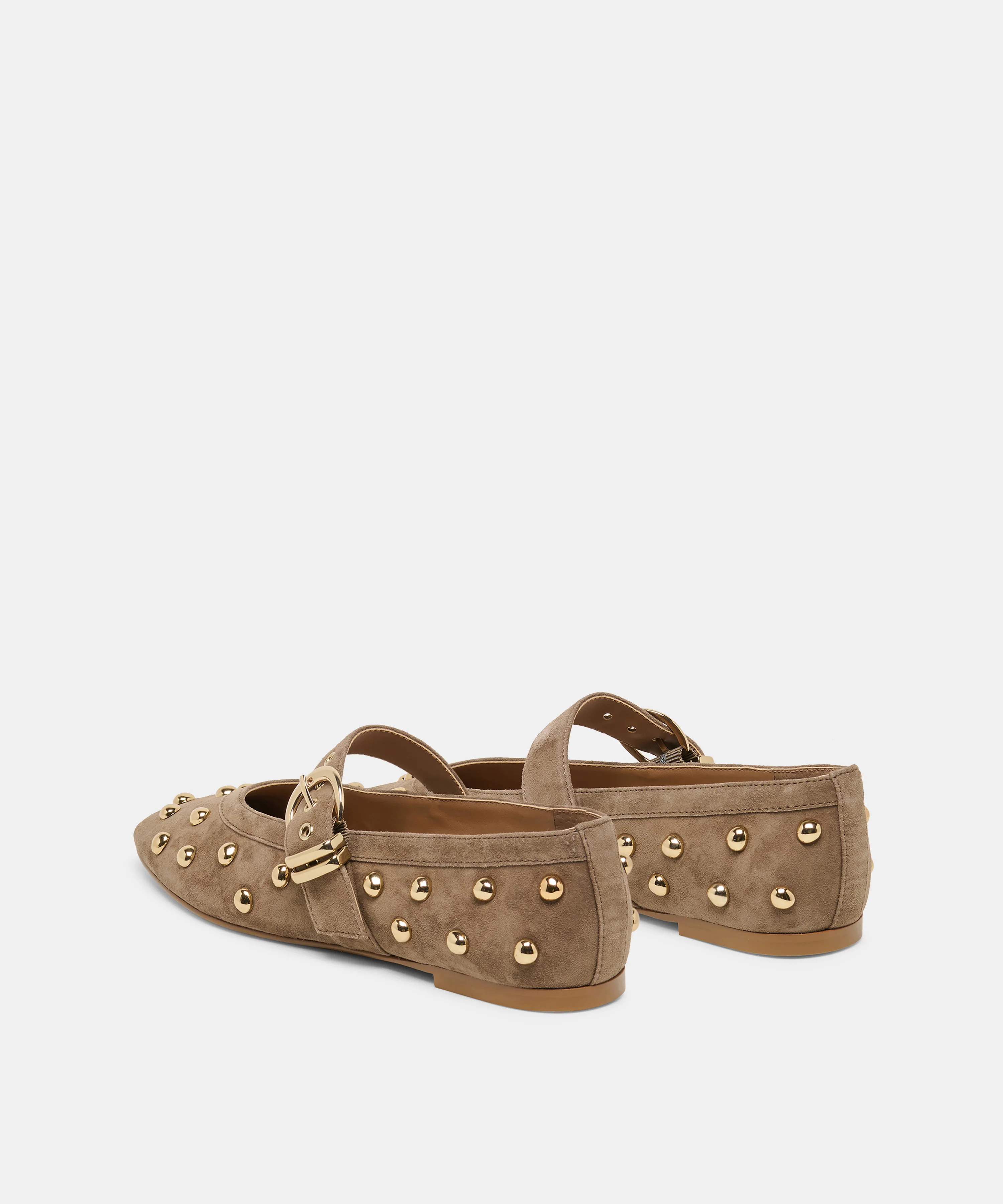 Mikel Stud Olive Suede Ballet Flats | Dolce Vita | DolceVita.com