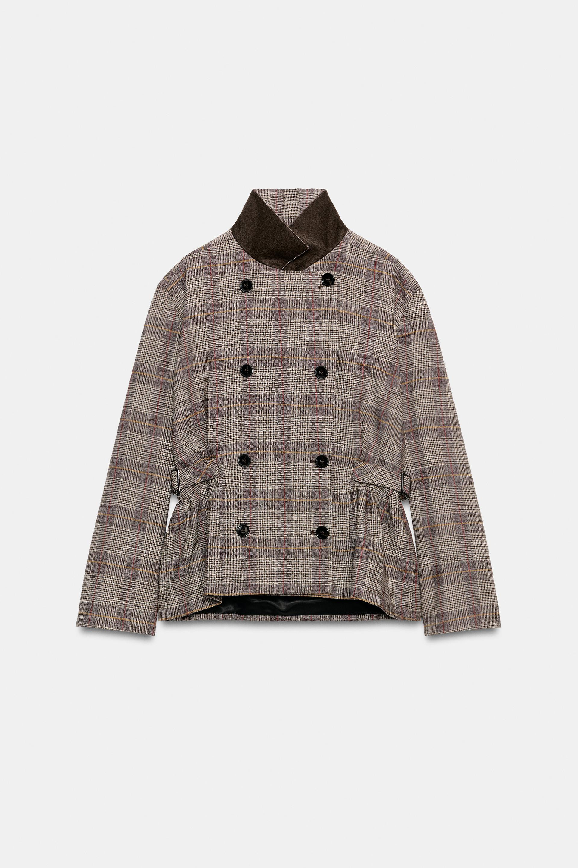 ZW COLLECTION CHECKED BLAZER WITH TABS | Zara UK