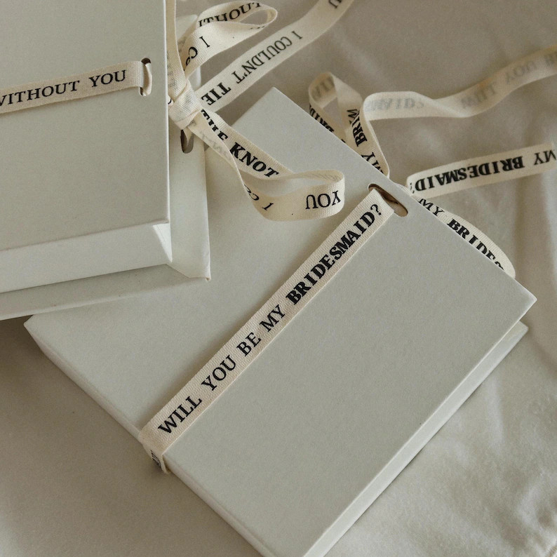 Will You Be My Bridesmaid Ribbon Jewelry Box, Bridesmaid Proposal Box Set, Disc Name Necklace, Fr... | Etsy (US)