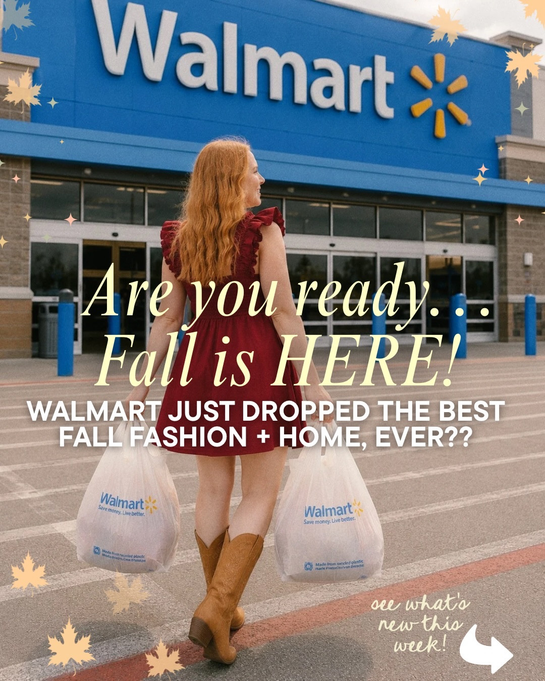 NEW fall finds at @Walmart 🍂🤎

The fall fashion AND home decor at Walmart is already SO good! 🍁 

I’m sharing some of my favorite new arrivals that just dropped this week 😱👀 from elevated everyday tops and trending denim to chic handbags and affordable accessories. 

The best part? Everything is budget-friendly, making it easy to refresh your fall wardrobe and your home without overspending. ✨

🍂 Save ☑️ this post for your next Walmart run!
💬 Say ‘FALL’ ⬇️ and make sure you are f0llowing me @affordablebyamanda 1st for the info to send your way!

🏷️: Walmart fall fashion, Walmart fall outfits, Walmart new arrivals, Walmart fashion finds, Walmart clothing, Walmart fall wardrobe, affordable fall fashion, fall outfit ideas, Walmart style, Walmart haul, midsize fashion, budget-friendly fashion, fall trends 2026, casual fall outfits, everyday fall style, Scoop at Walmart, Free Assembly, Time and Tru, Walmart handbags, Walmart accessories, affordable denim, women’s fall clothing, designer-inspired fashion, autumn outfit inspiration, affordablebyamanda

Under $50 💼 that look high end?! Love the beaded styles so much!! 

Cutest floral dress & new shoes for fall 👀🫶🏻

Pilates princess - but make it fall 💪🍂

Burgundy 💯 will be trending this fall season 

Shoes galore!!! 👢 

🏠 pottery barn whoooo????

Add to 🛒 ASAP!! Soft and cozy!!! 🎃 

SPANX inspired and on SALE!! 

No words 😶 need this bag 

More fall 🏠 new arrivals! 😮 

Madewell 👖?? Designer lookalike bag for $39??

#LTKMidsize #LTKSeasonal #LTKWorkwear