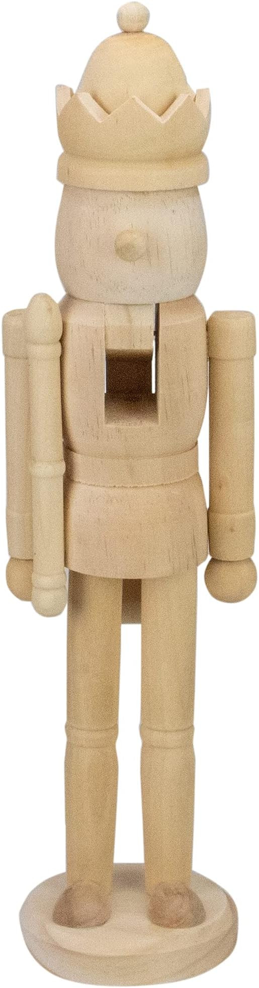 Northlight Unfinished Paintable Wooden Christmas Nutcracker with a Crown, 14.75", Brown | Amazon (US)