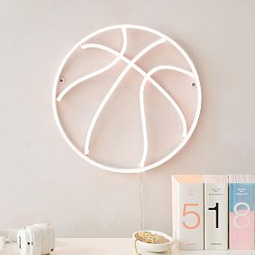 Blush Basketball Neon Wall Light (14") | Pottery Barn Teen