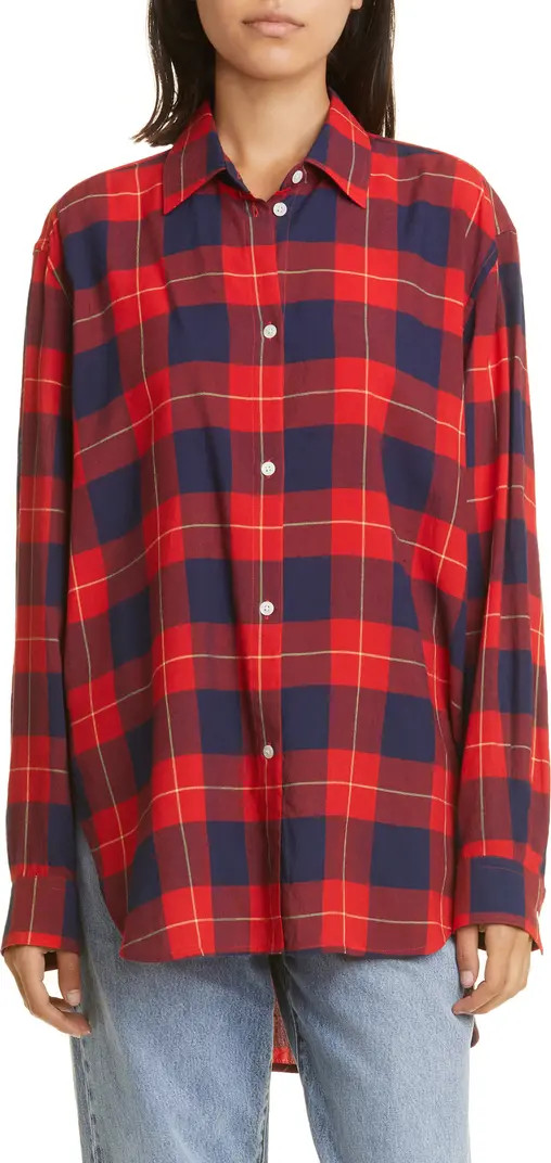 Totême Tartan Oversize Button-Up Shirt | Nordstrom | Nordstrom