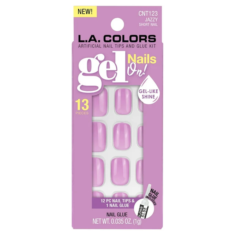 L.A. COLORS Gel Nails On Nail Tips, Jazzy, 13 Pieces | Walmart (US)