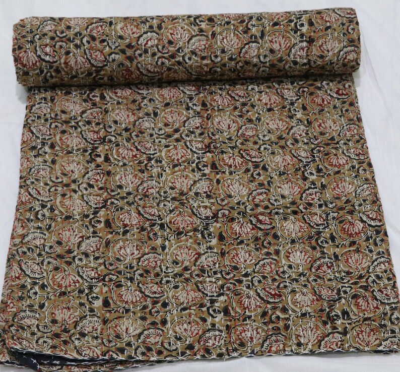 Indian Kantha Quilt Queen Size Cotton Kantha Kantha Colorblock | Etsy | Etsy (US)