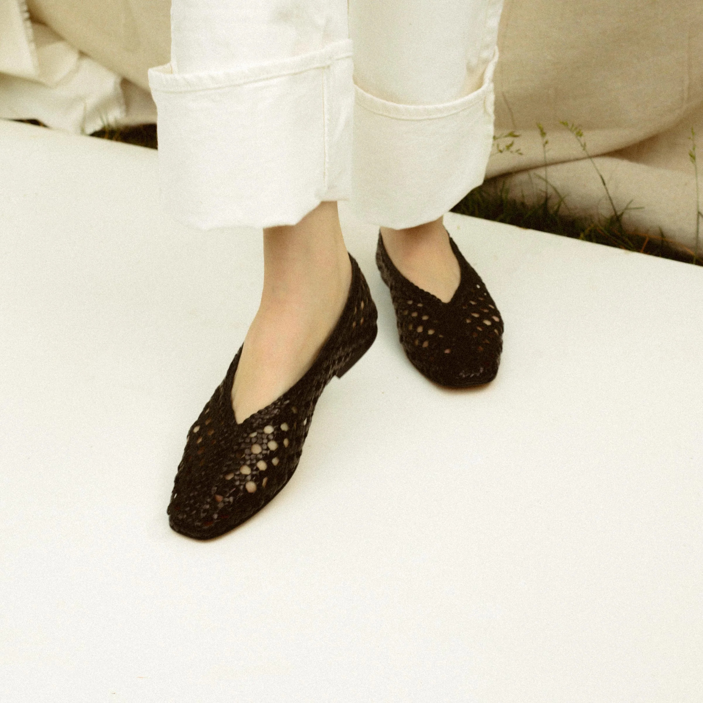 The Woven Paz - Black Woven Leather | Margaux