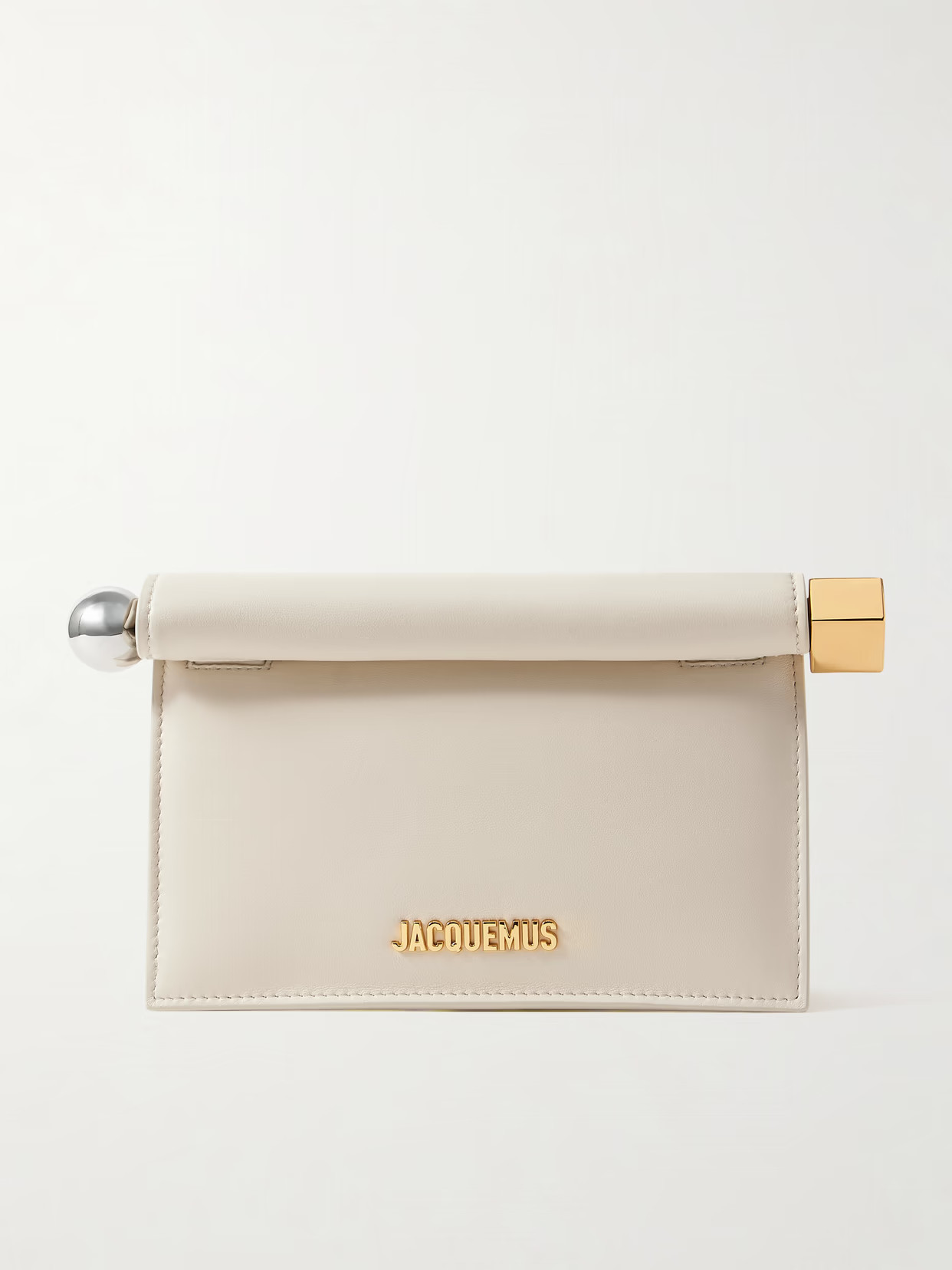 Jacquemus - Pochette Small Embellished Leather Clutch - Ivory | NET-A-PORTER (US)