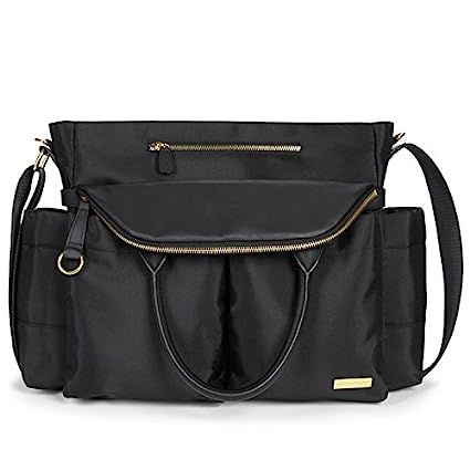 Skip Hop Diaper Bag Satchel: Chelsea Downtown Chic with Changing Pad & Stroller Attachment, Black | Amazon (US)