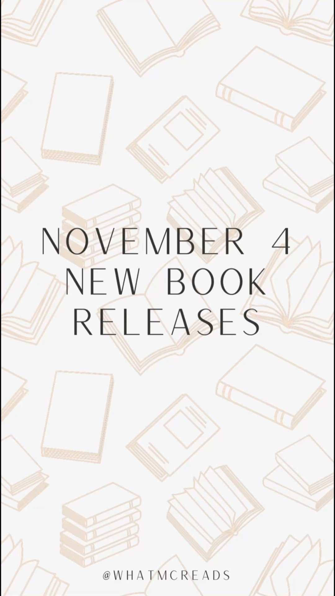 November 4 New Book Releases 📚 Tuesday means new release day! There are a ton of new books coming out today, and these are a few on my radar. What book are you adding to your collection today?

#newbookreleases #bookreleases #newbooktuesday #newbooks

#LTKHome #LTKFindsUnder50 #LTKFindsUnder100