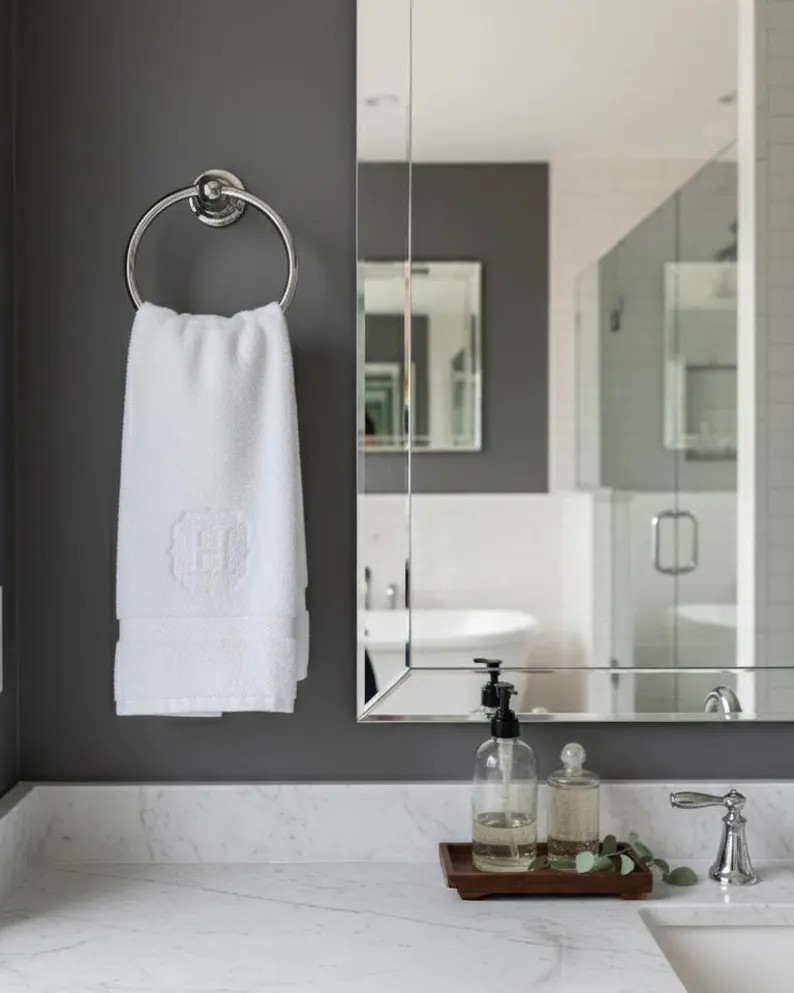 Custom Hand Towel Embossed Embroidery | Name Initial Decorative Towel | Etsy (US)