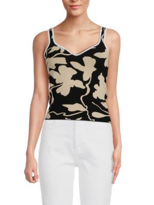 Tanya Taylor Minna Floral Knit Tank Top on SALE | Saks OFF 5TH | Saks Fifth Avenue OFF 5TH