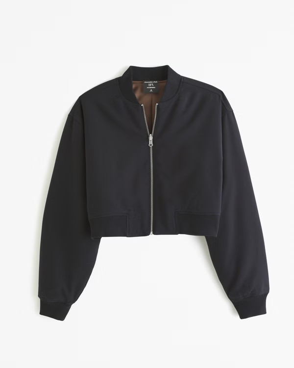 Cropped Reversible Bomber Jacket | Abercrombie & Fitch (US)