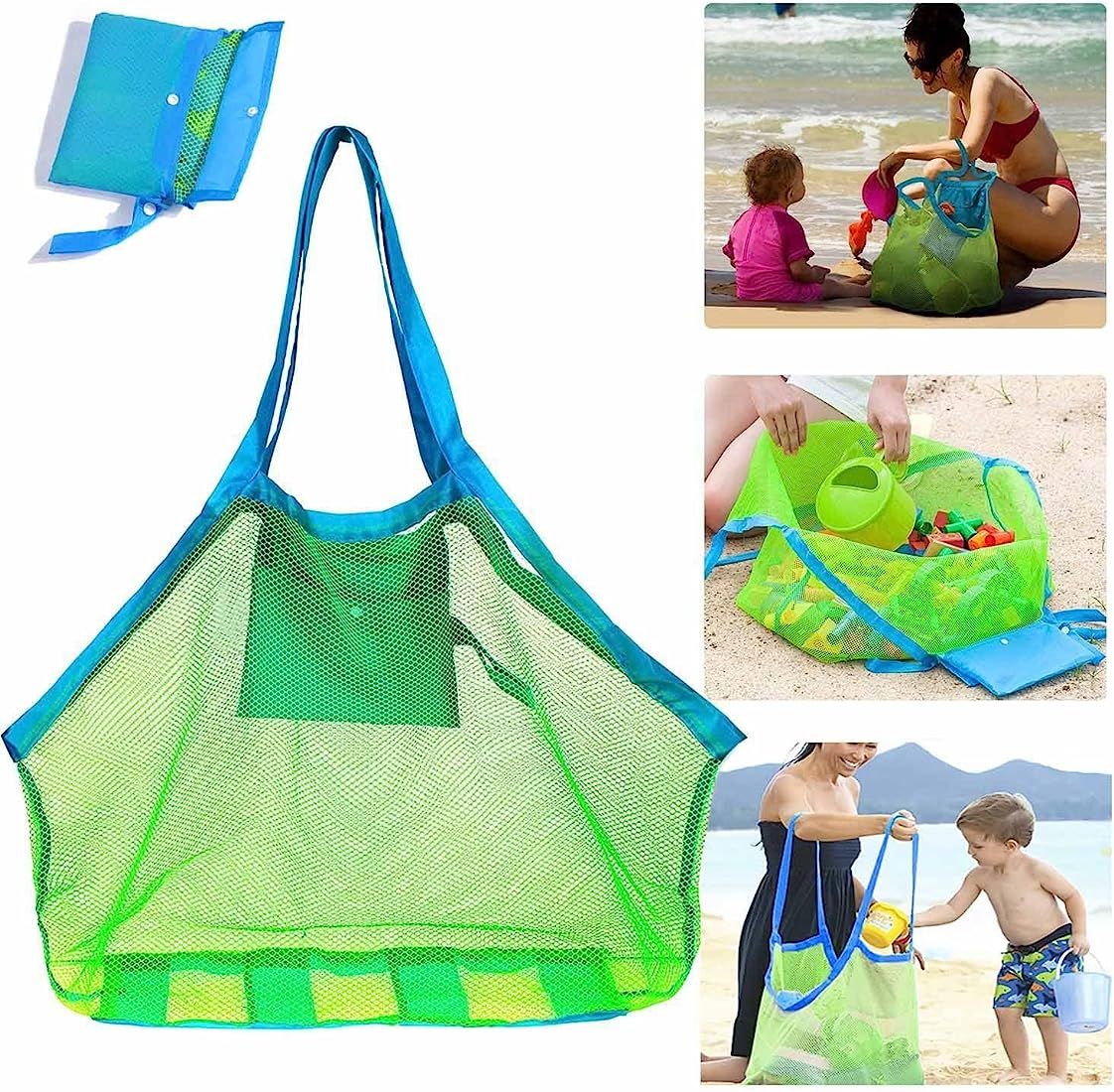 SupMLC Mesh Extra Large Beach Bags and Backpack, Towels Sand Away For Holding Toys Children' Mark... | Amazon (US)