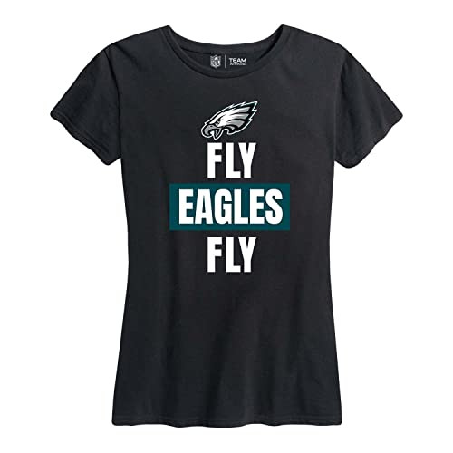 Team Fan Apparel NFL Womens Team Slogan Short Sleeve Tshirt, Official Apparel, Tagless Shirt with Contour Fit for Women (Philadelphia Eagles - Black, X-Large) | Amazon (US)