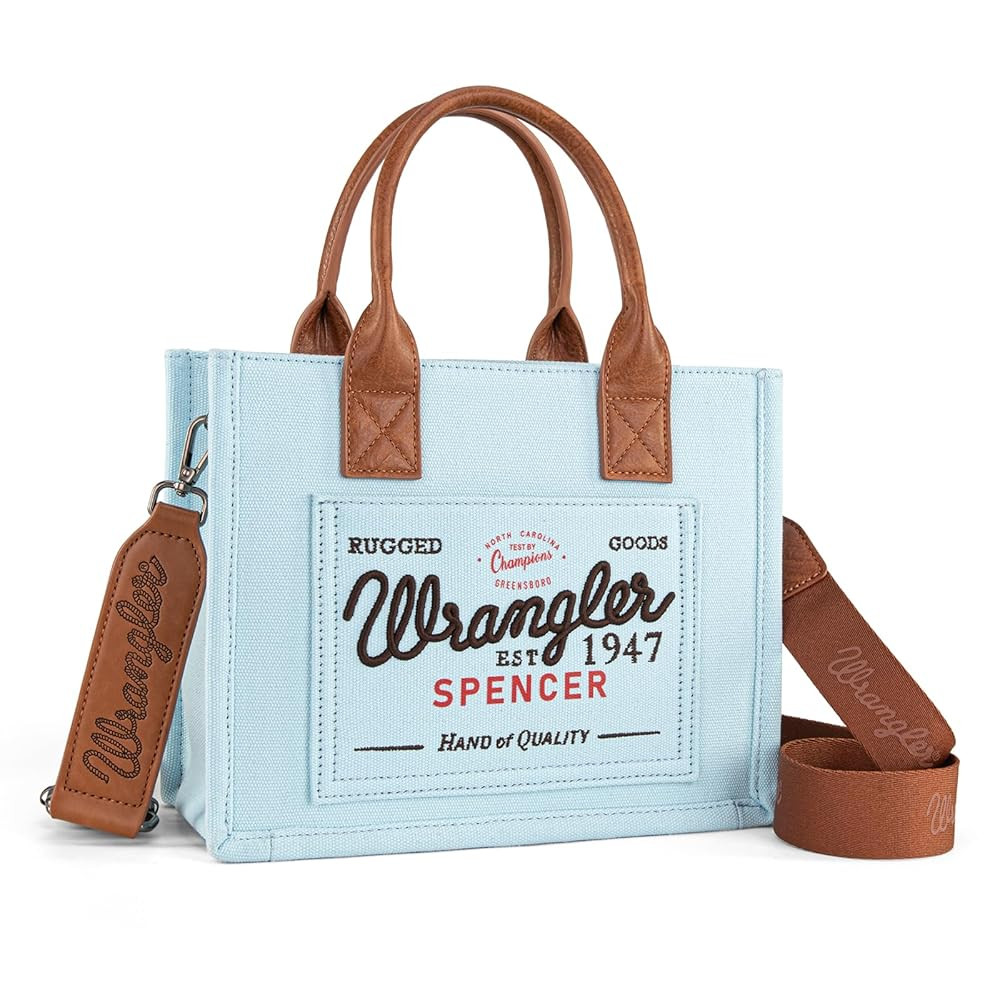 Montana West Wrangler Tote Bag for Women Retro Canvas Top Handle Purses and Handbags | Amazon (US)