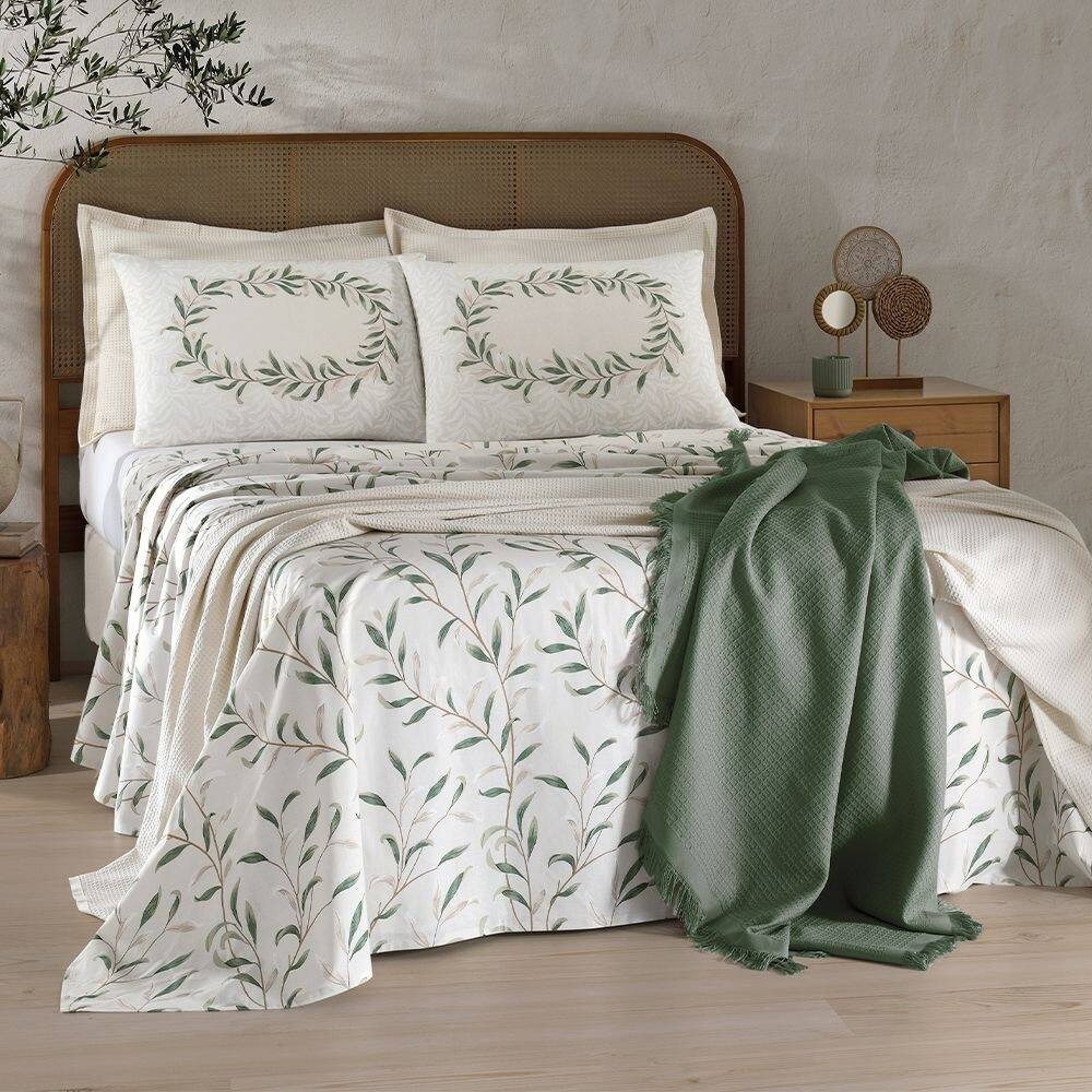 Jogo de Cama Casal 4 peças Lençol com Elástico 100% Algodão Percal 180 Fios 138x188x35cm Dohl... | Casas Bahia (BR)