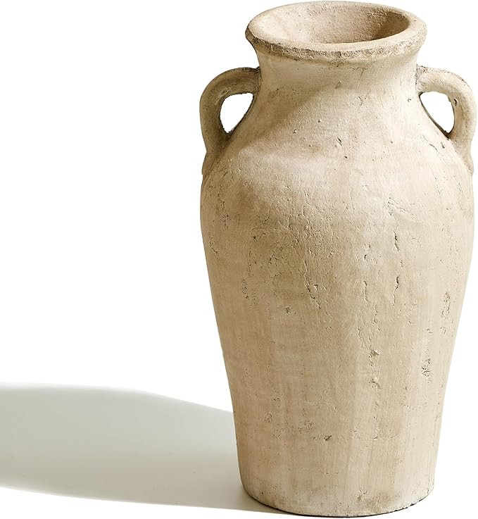 LB2 Rustic Ceramic Vase, 13.4 Inch Tall Zen Style vase, Terra Cotta Pitcher, Distressed Farmhouse... | Amazon (US)