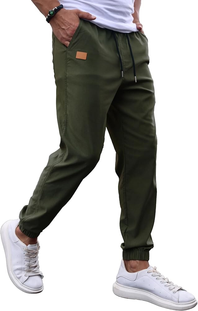 Sailwind Men's Casual Joggers Pants Drawstring Outdoor Chino Cargo Pants Twill Jogging Sweatpants... | Amazon (US)
