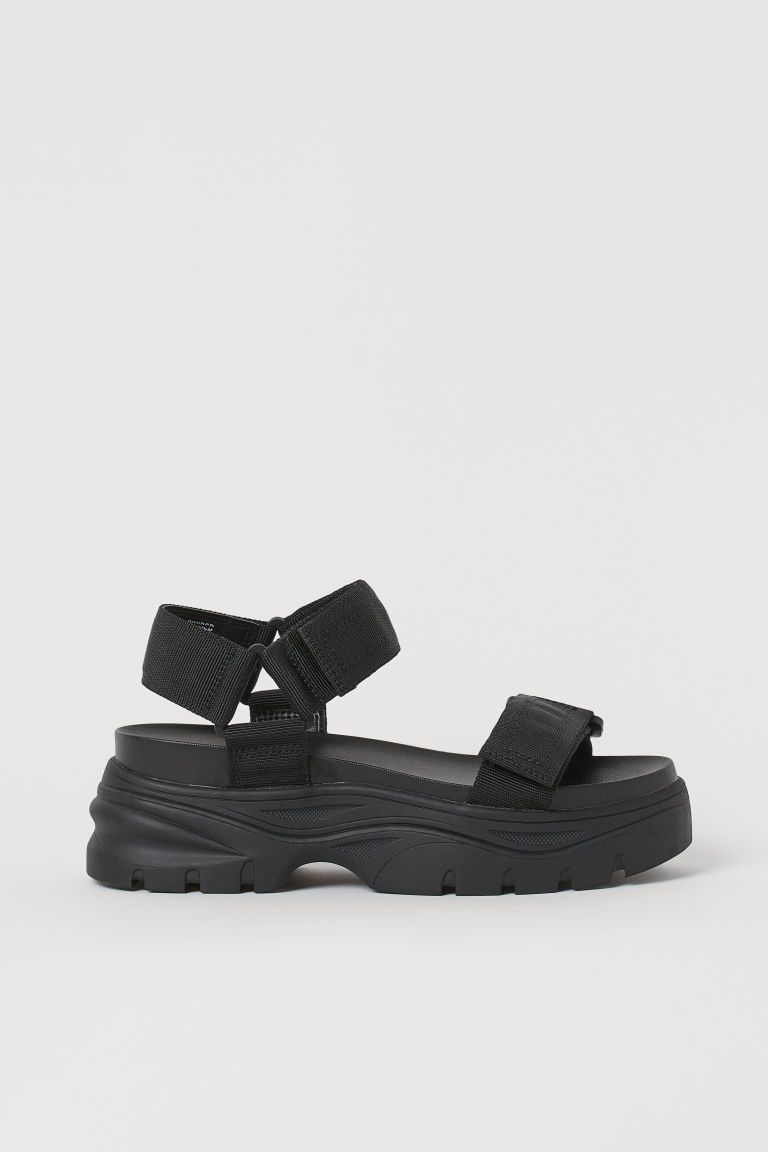 H & M - Chunky-soled sandals - Black | H&M (UK, MY, IN, SG, PH, TW, HK)