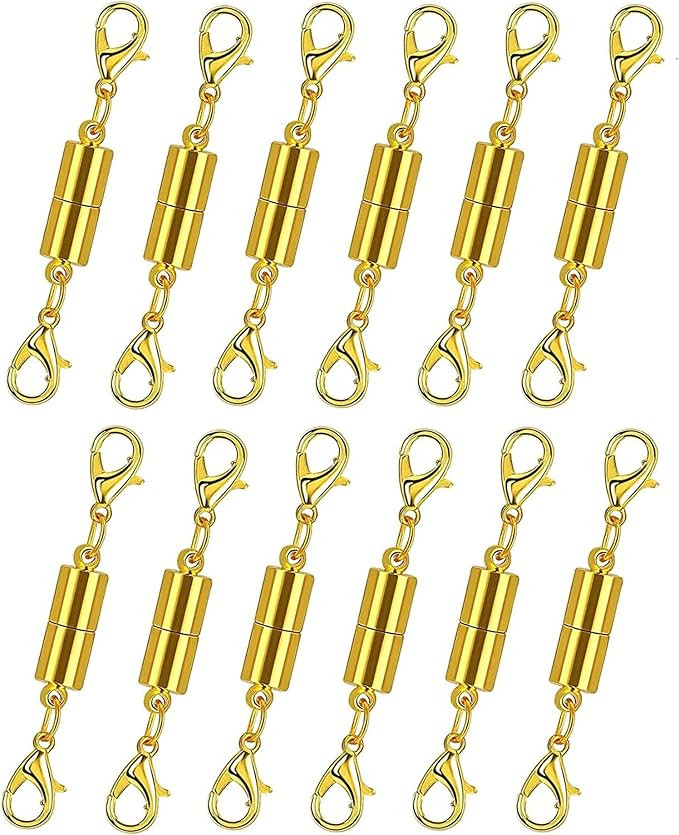 12 Pack Magnetic Necklace Clasps and Closures. Necklace Jewelry Extender with Strong Magnet. Magn... | Amazon (US)