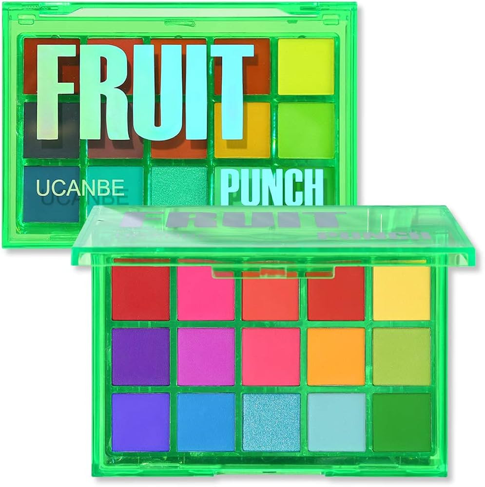 UCANBE Bright Colorful Neon Rainbow Makeup Eyeshadow Palette 15 Shades Green Purple Yellow Make U... | Amazon (US)